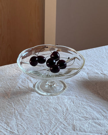 Footed glass dish - NEROLI