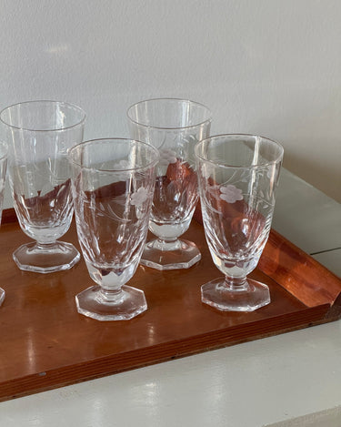Footed glass tumblers (6 pcs) - NEROLI