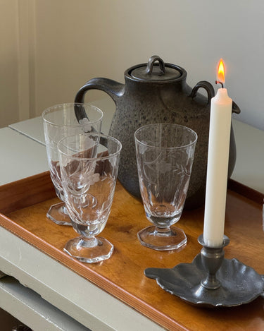 Footed glass tumblers (6 pcs) - NEROLI