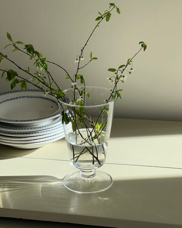 Footed glass vase - NEROLI