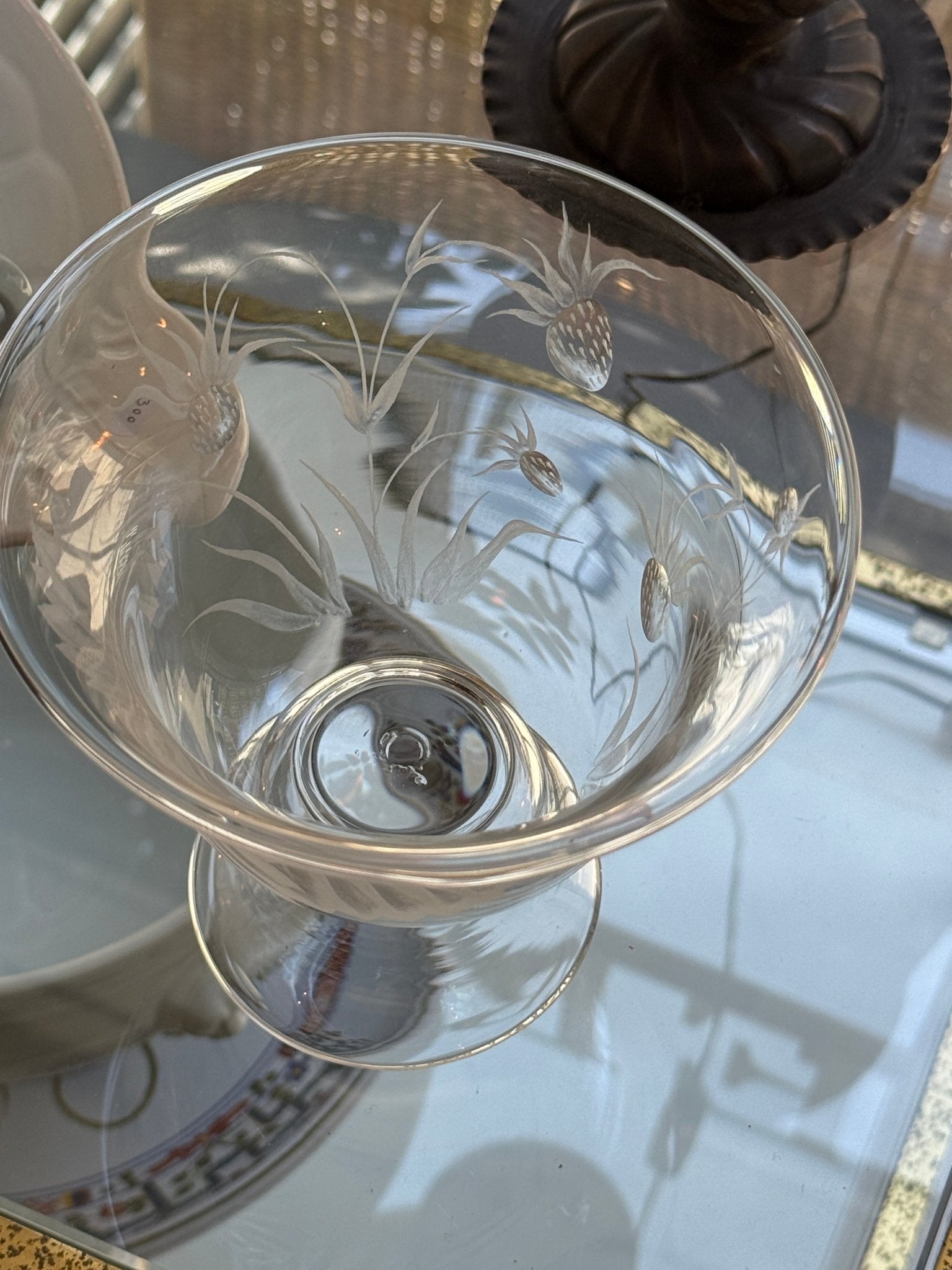 Footed glass vase - NEROLI