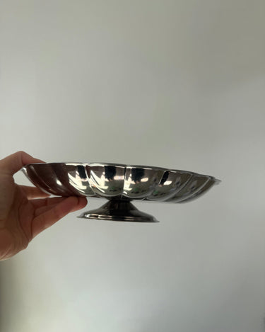 Footed steel platter - NEROLI