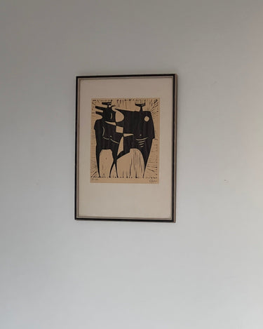 Framed linocut - NEROLI