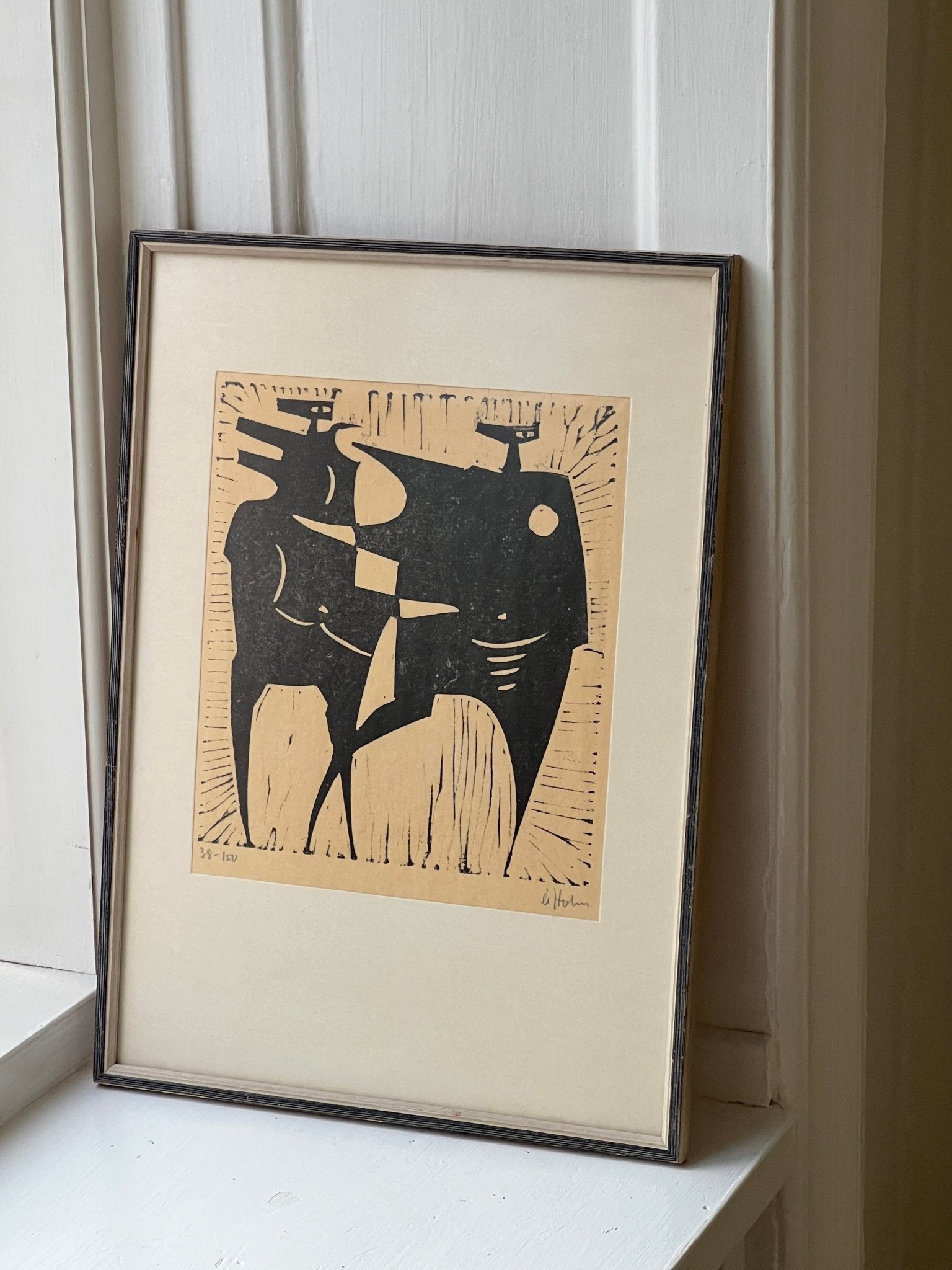 Framed linocut - NEROLI