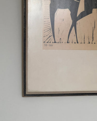 Framed linocut - NEROLI