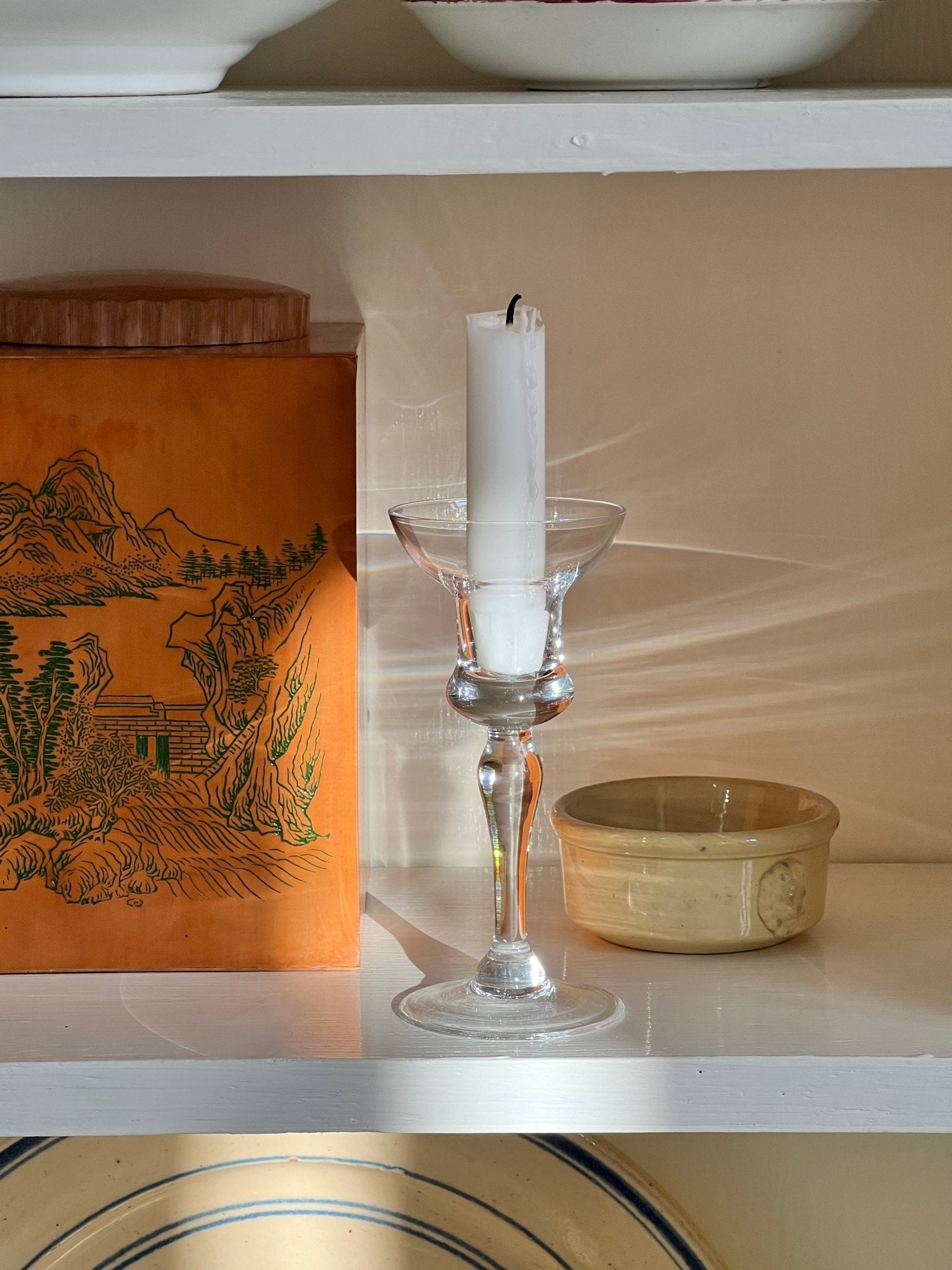 Glass candlestick - NEROLI
