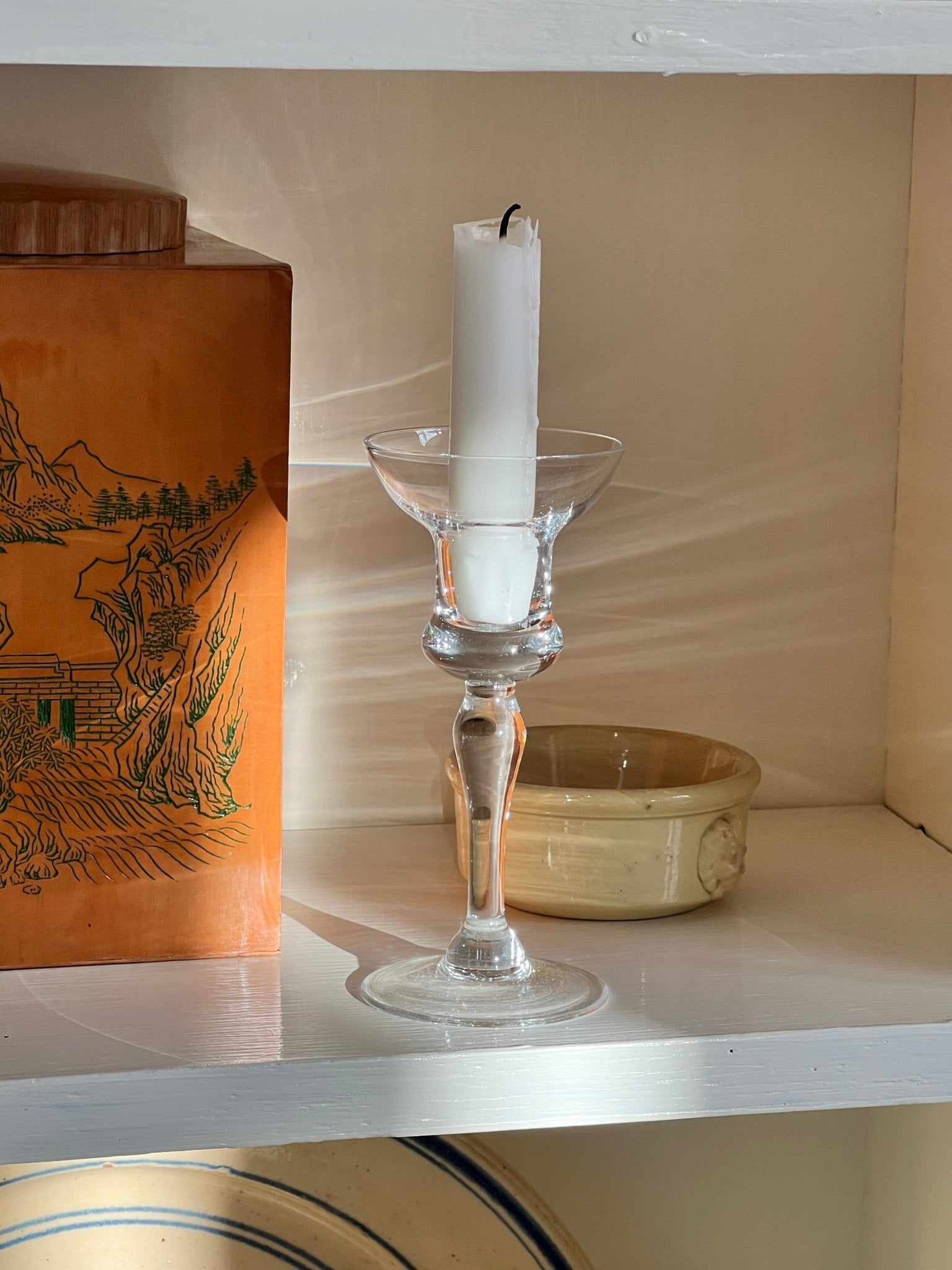 Glass candlestick - NEROLI