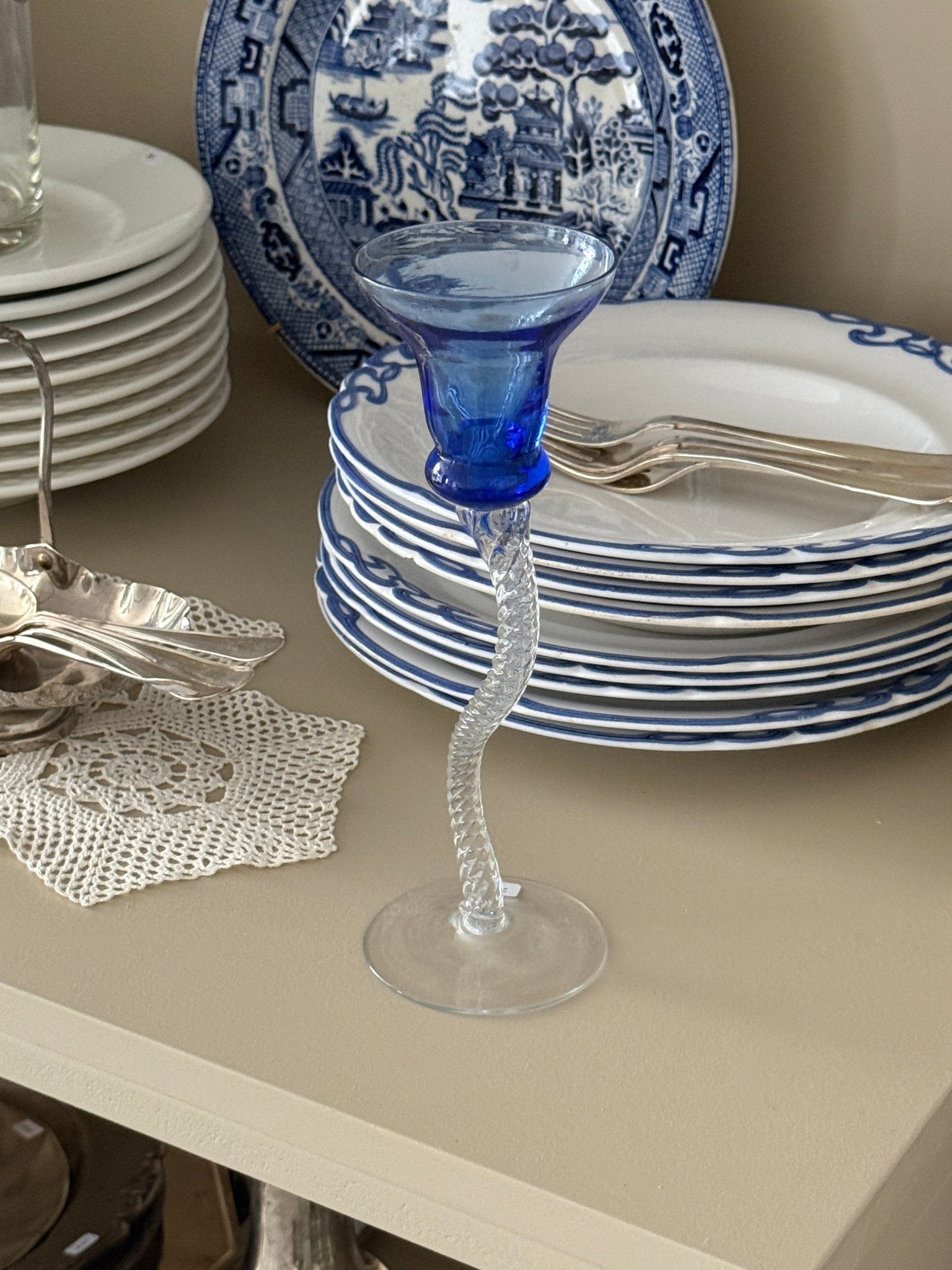 Glass candlestick - NEROLI