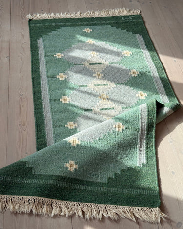 Green flatweave rug - NEROLI