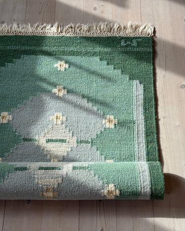 Green flatweave rug - NEROLI