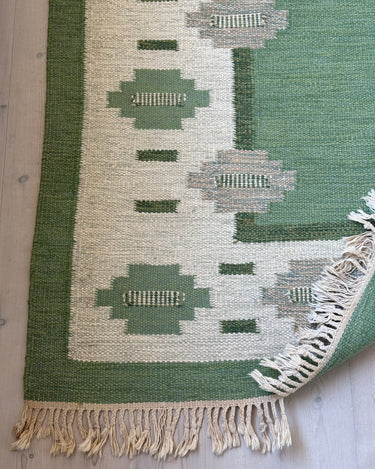 Green flatweave rug - NEROLI