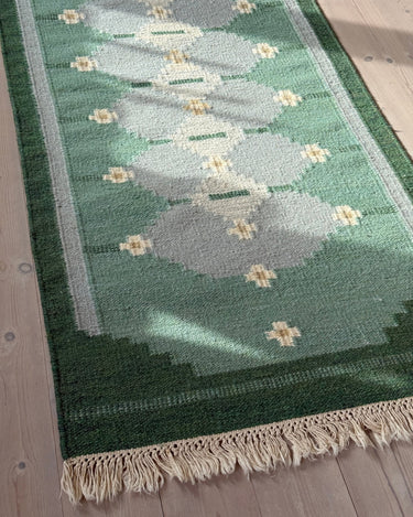 Green flatweave rug - NEROLI