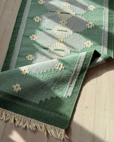 Green flatweave rug - NEROLI