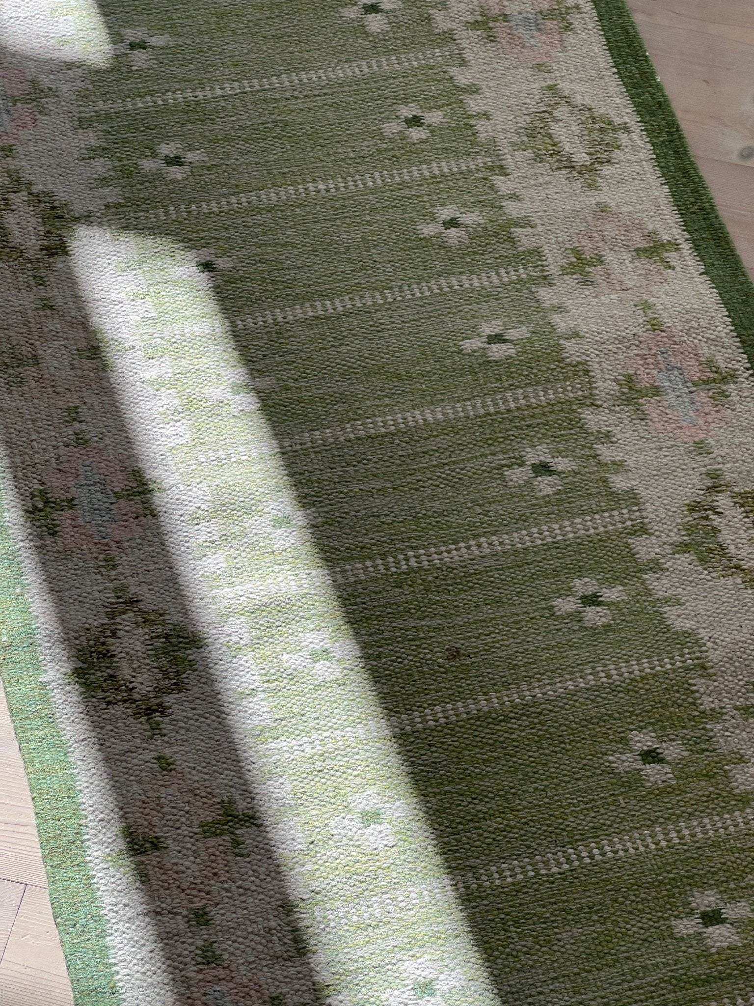 Green flatweave runner - NEROLI