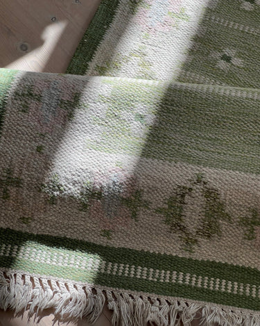 Green flatweave runner - NEROLI