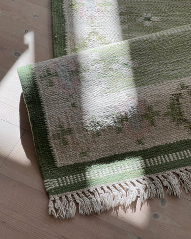 Green flatweave runner - NEROLI