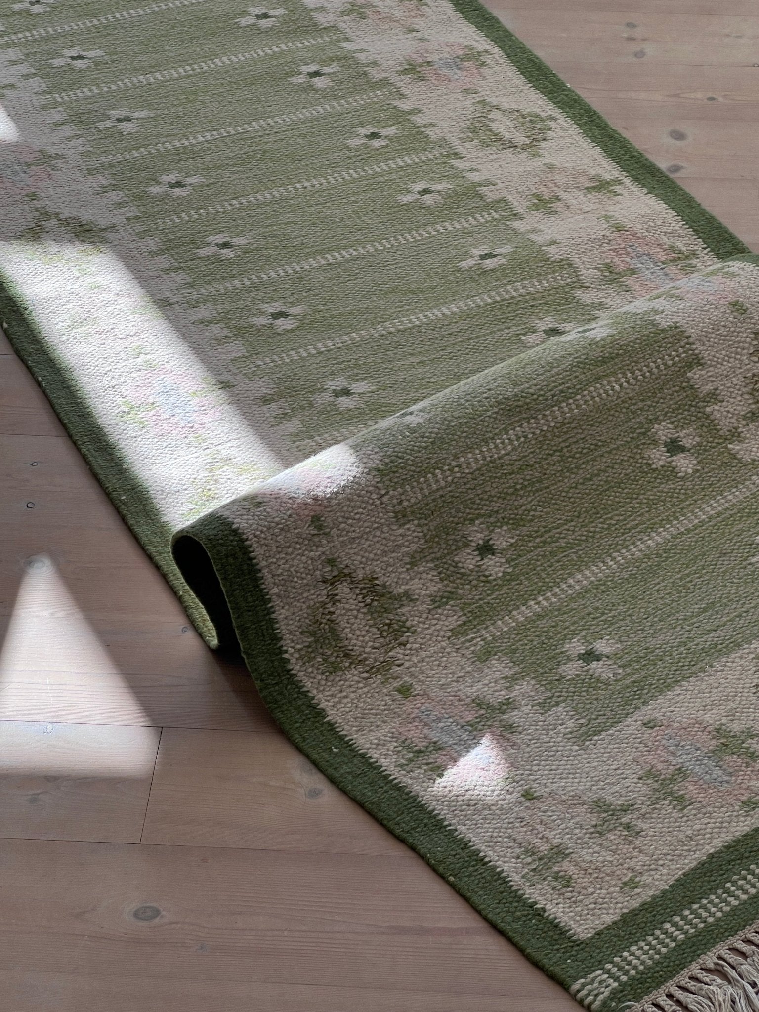 Green flatweave runner - NEROLI