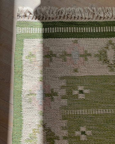 Green flatweave runner - NEROLI