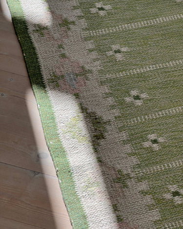 Green flatweave runner - NEROLI