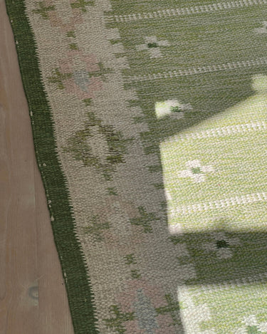 Green flatweave runner - NEROLI