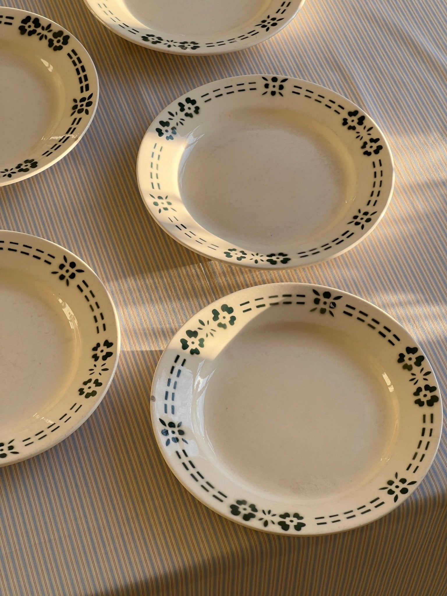 Green floral dinner plates (5 pcs) - NEROLI