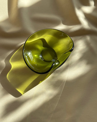 Green glass bowl - NEROLI
