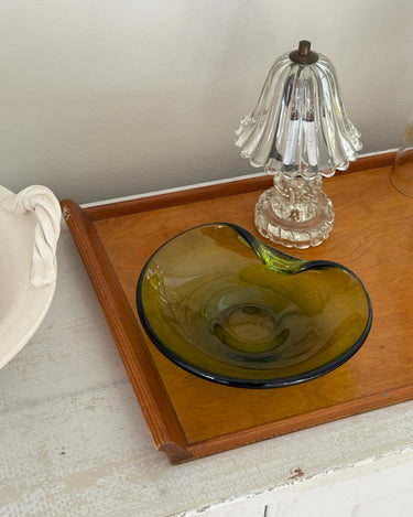 Green glass bowl - NEROLI