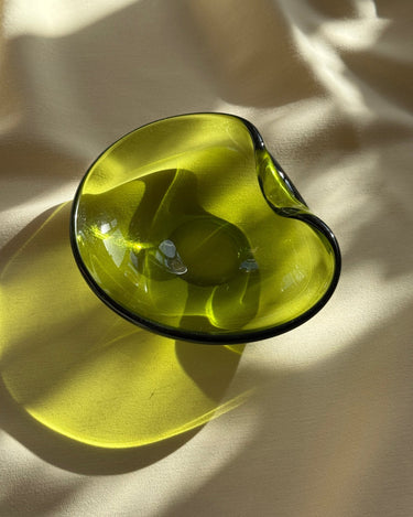 Green glass bowl - NEROLI