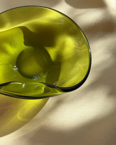 Green glass bowl - NEROLI