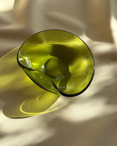 Green glass bowl - NEROLI