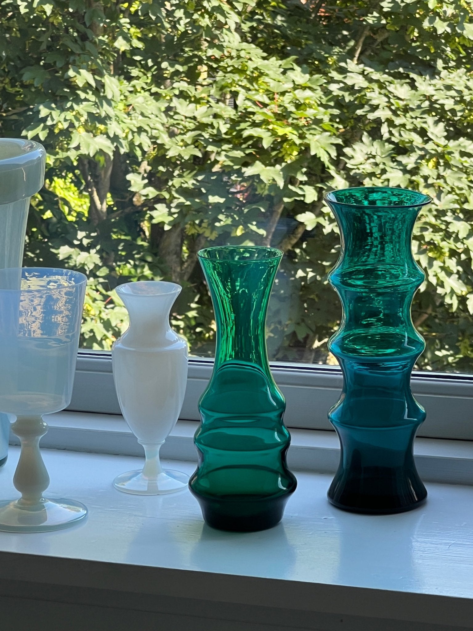 Green glass vase - NEROLI