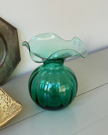 Green glass vase - NEROLI