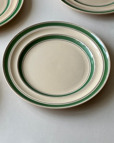 Green stripe dinner plates (10 pcs) - NEROLI