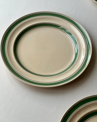 Green stripe dinner plates (10 pcs) - NEROLI