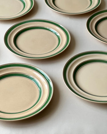 Green stripe dinner plates (10 pcs) - NEROLI