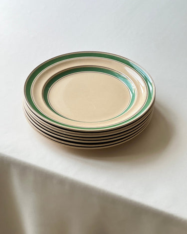 Green stripe dinner plates (10 pcs) - NEROLI