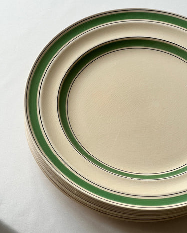 Green stripe dinner plates (10 pcs) - NEROLI