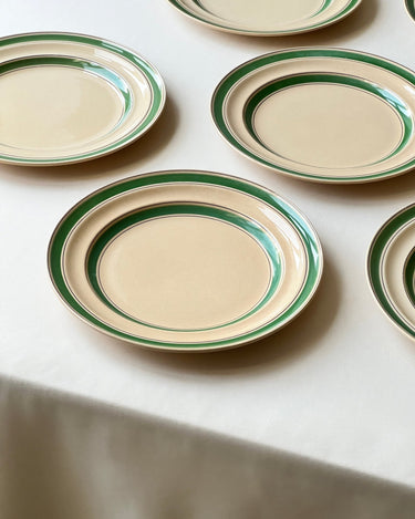 Green stripe dinner plates (10 pcs) - NEROLI