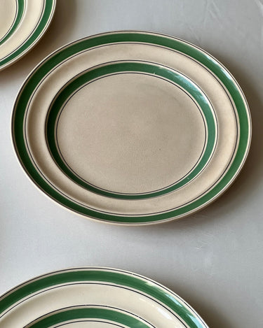 Green stripe dinner plates (10 pcs) - NEROLI