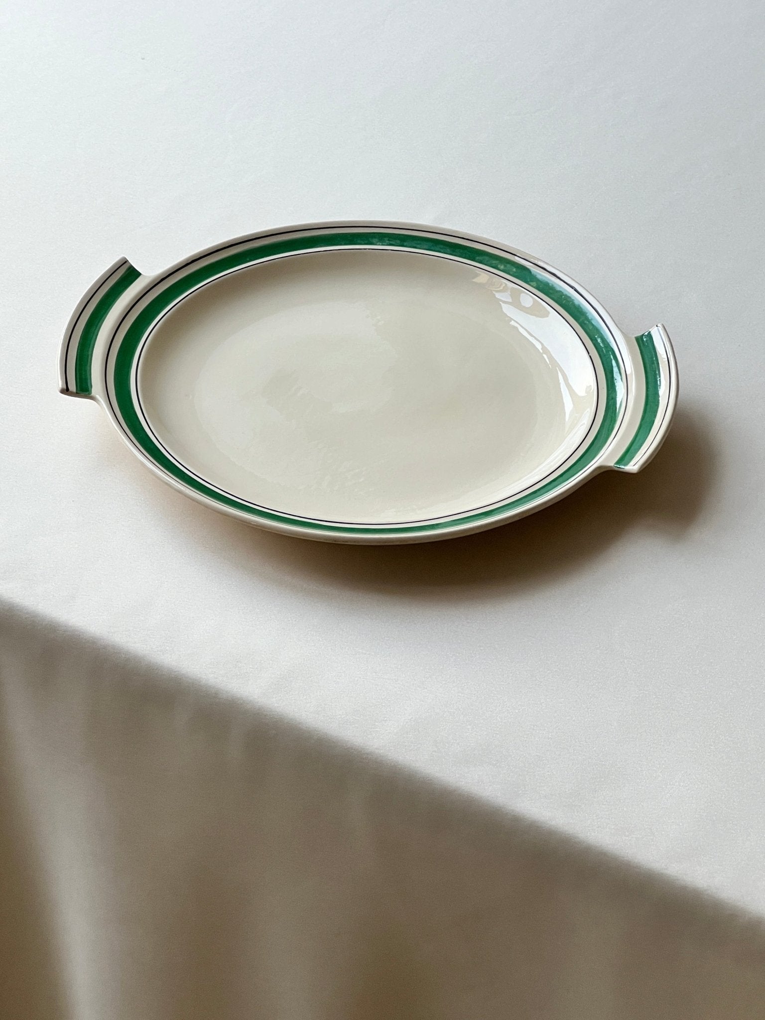 Green stripe dish - NEROLI