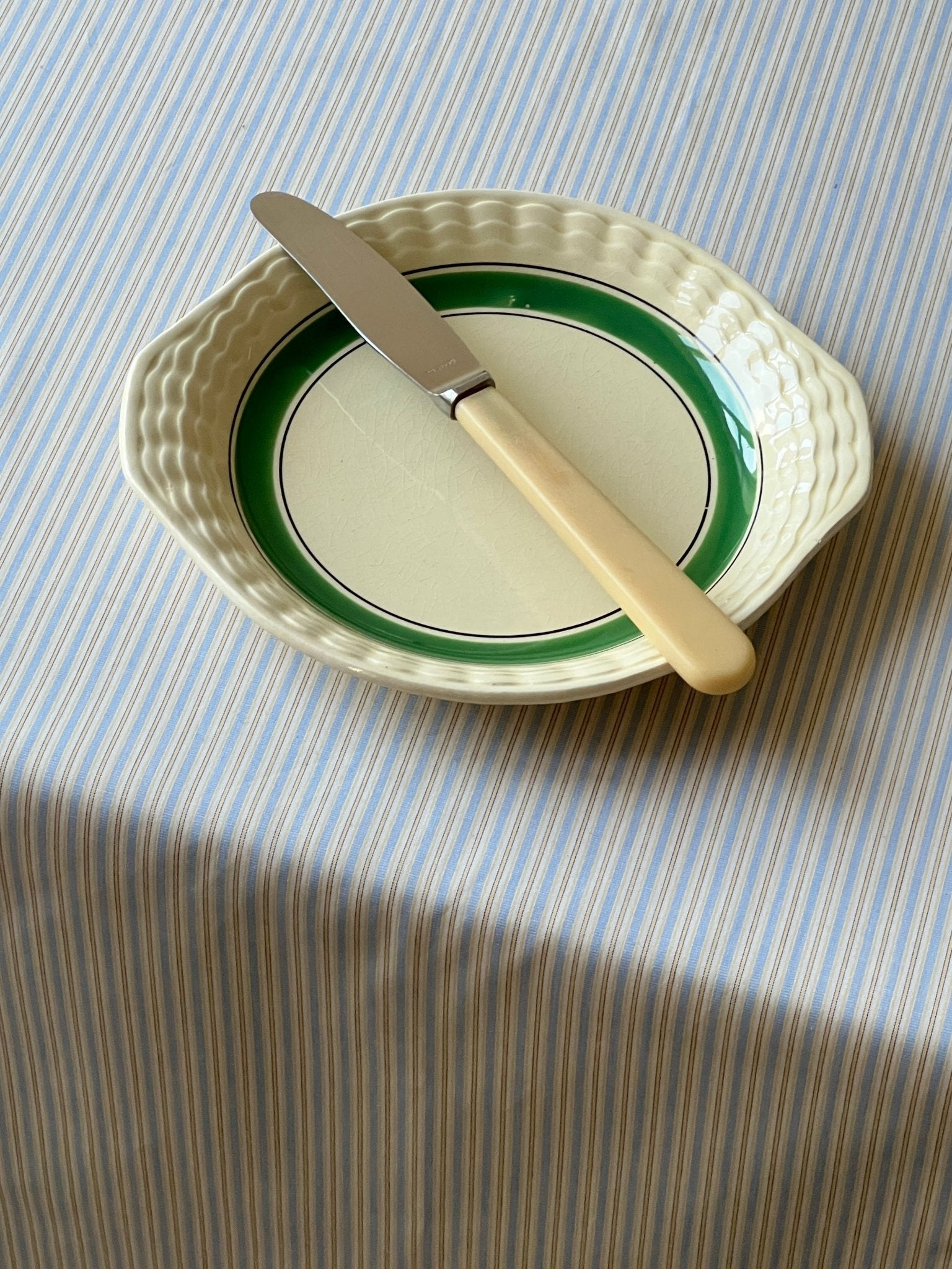 Green stripe dish - NEROLI