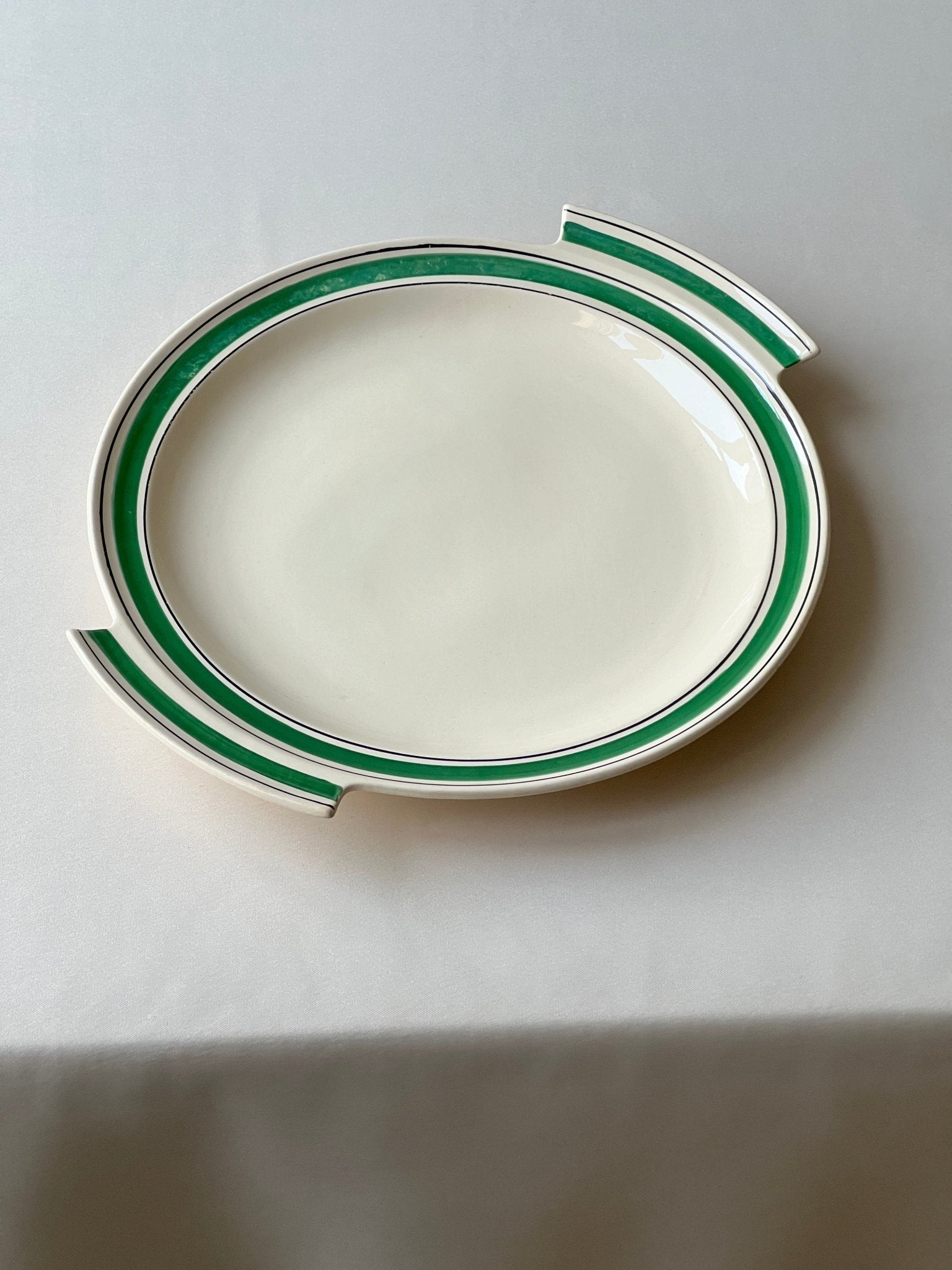 Green stripe dish - NEROLI