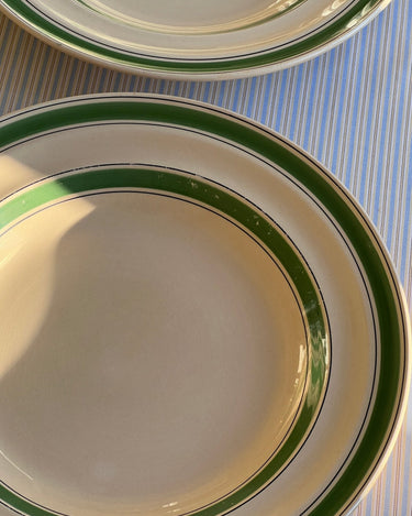 Green stripe pasta plates (11 pcs) - NEROLI