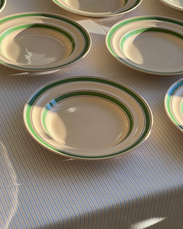 Green stripe pasta plates (11 pcs) - NEROLI