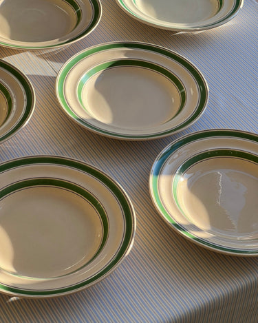 Green stripe pasta plates (11 pcs) - NEROLI