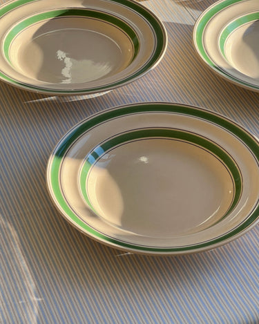 Green stripe pasta plates (11 pcs) - NEROLI