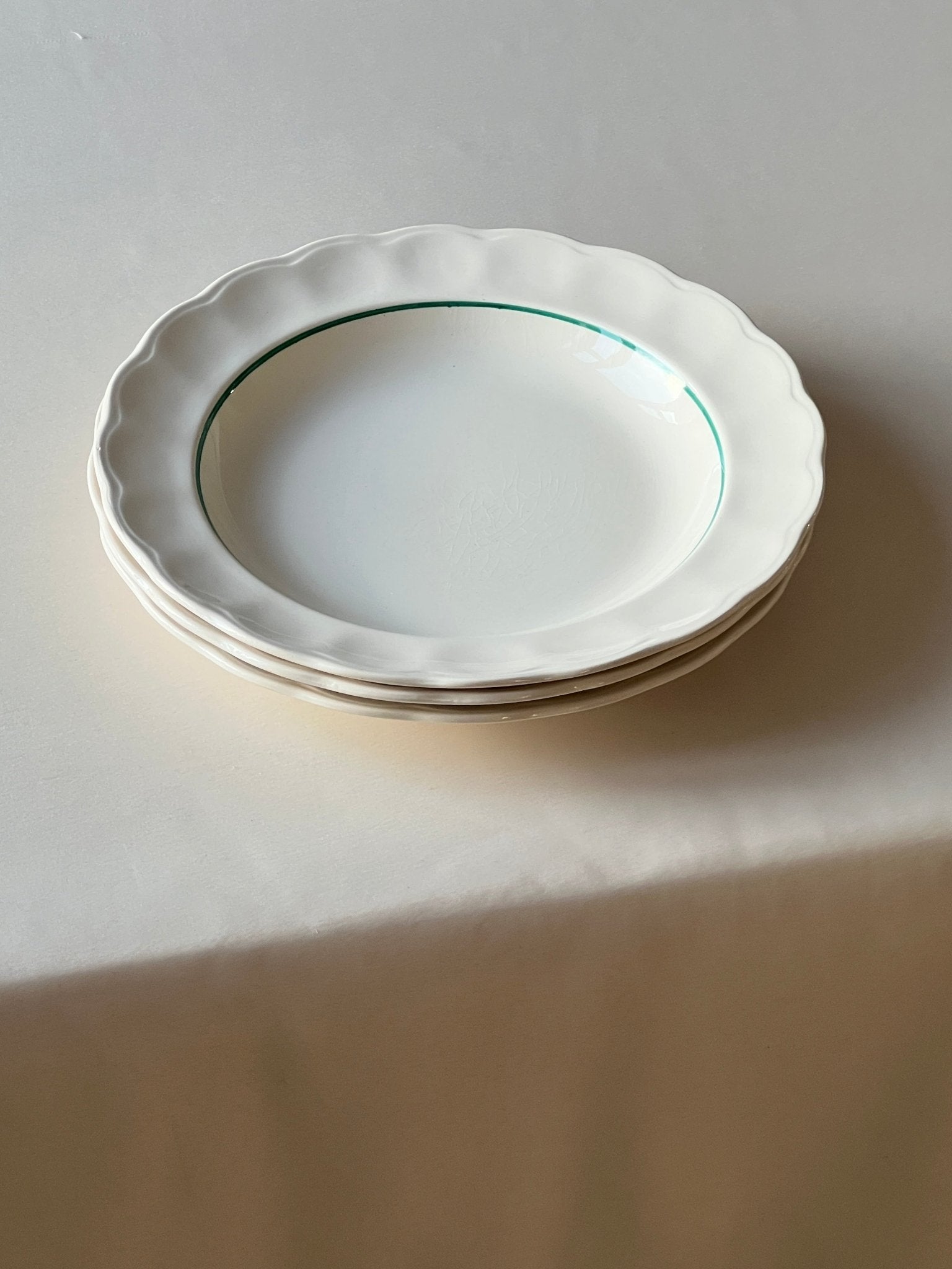 Green stripe pasta plates (3 pcs) - NEROLI