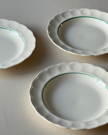 Green stripe pasta plates (3 pcs) - NEROLI