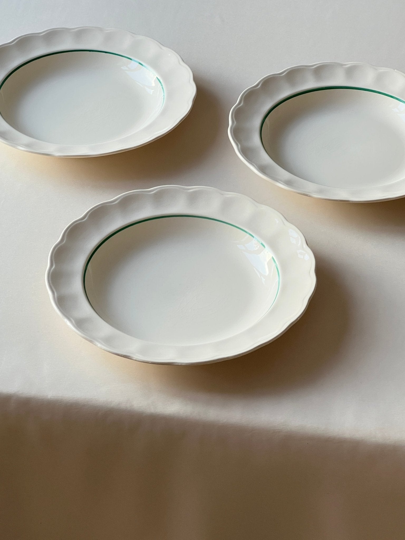 Green stripe pasta plates (3 pcs) - NEROLI