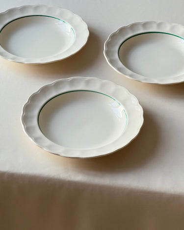 Green stripe pasta plates (3 pcs) - NEROLI